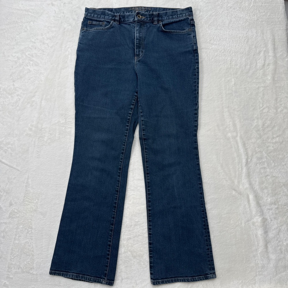 Lauren Jeans‎ Co Jeans Womens 14 Blue Premium Bootcut Mid Rise Dark Wash Stretch